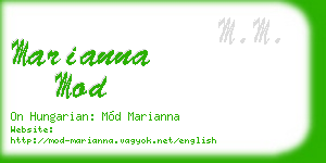 marianna mod business card